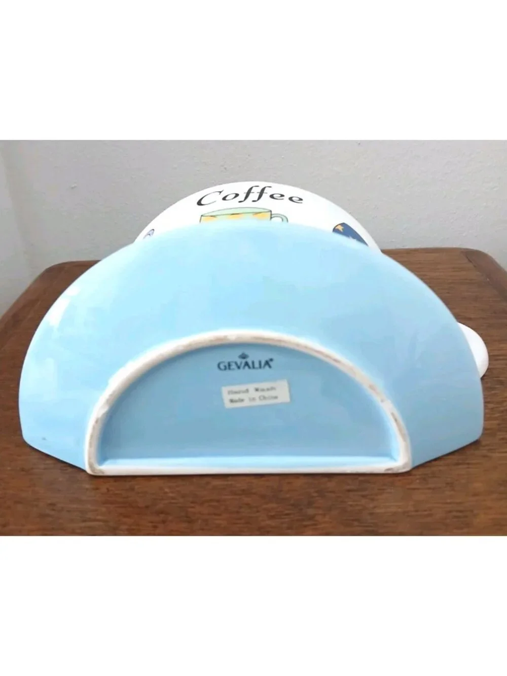 Gevalia Coffee Cup Saucer Wall Pocket Ceramic Filter Holder 8 Inch